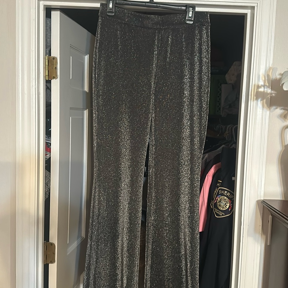 Black sparkly bootcut pants